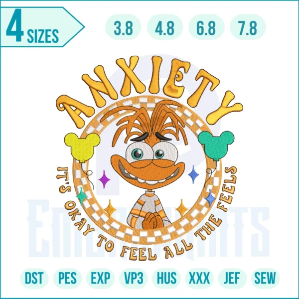 Anxiety Inside out Embroidery Designs