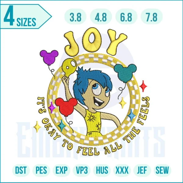 Joy Inside Out Embroidery Design