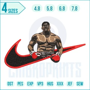 Swoosh Boxer Embroidery Design