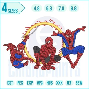 Spiderman Trio Embroidery design