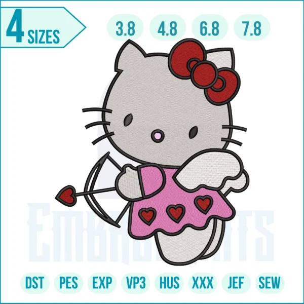 Hello Kitty Cupid Embroidery Design