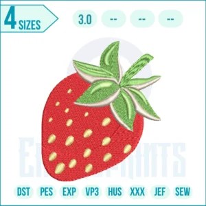 Free Strawberries Embroidery Design