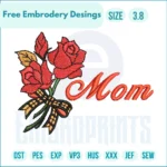 Mom with Roses Free Embroidery Designs