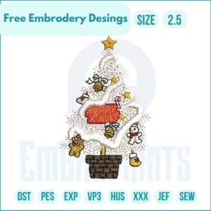 Free Crazy Christmas tree Embroidery Designs