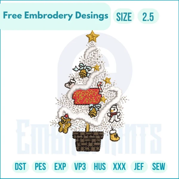 Free Crazy Christmas tree Embroidery Designs