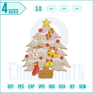 Free Christmas Tree Embroidery Design