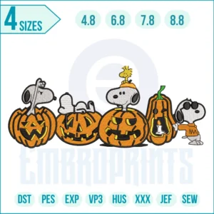 Snoopy Pumpkin Embroidery Design