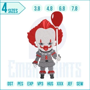 Pennywise chibi Embroidery Design