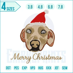 Christmas Dog Embroidery Design