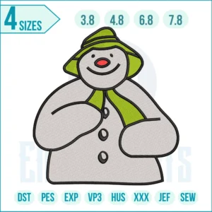 Snow Man Christmas Embroidery Design