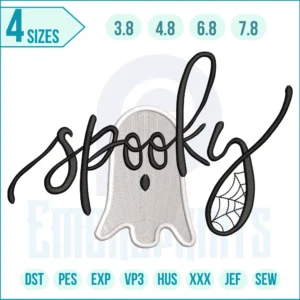 Spooky Ghost Embroidery Design