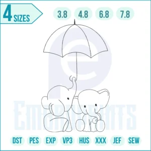 Cute elephant with umbrella