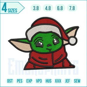 Yoda Christmas Embroidery Design