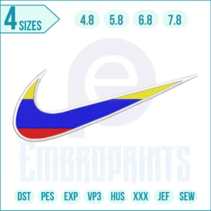 Colourful Swoosh Embroidery Design