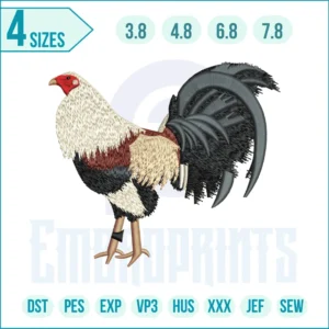 Rooster Embroidery Design