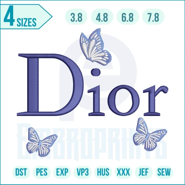 Dior Butterfly Embroidery Design