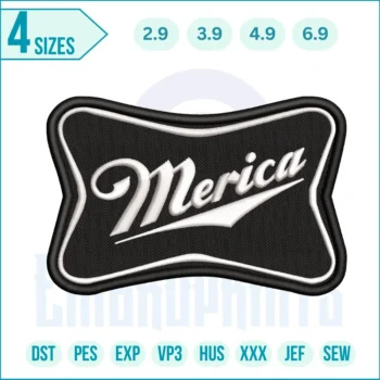 Mercia embroidery design featuring a historic crest-style emblem with medieval-inspired details, suitable for machine embroidery in various formats.