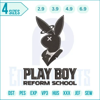 bunny embroidery logo file for machine embroidery.