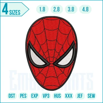 Spider-Man Face Embroidery Design