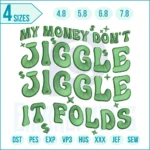 Money stacks embroidery design – digital file featuring detailed dollar bill stacks for streetwear, jackets, hats, bags, and trendy fashion projects.