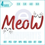 945 E Cat meow embroidery design