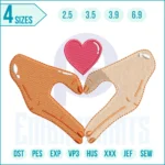 1305 E Couple love hand embroidery design