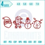 1132 E_6_11zon Christmas icons outline embroidery design