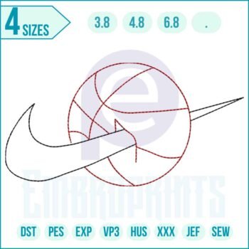 Outline Nike Football embroidery design digital file by EmbroPrints for hoodies, tees, and jackets.