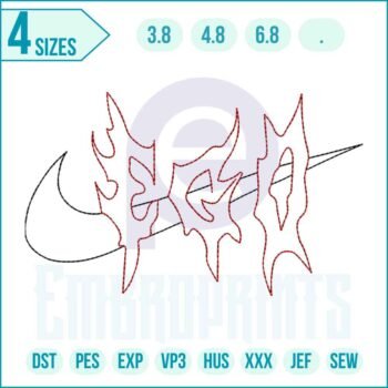 Buy Outline Nike Ego Embroidery Design – Instant Download | EmbroPrints.