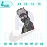Ninja anime embroidery design featuring a masked character for jackets, hoodies, caps, and DIY patches.