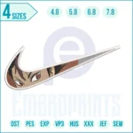 Kakashi anime eyes embroidery design in a swoosh-style layout for jackets, hoodies, caps, and DIY patches.