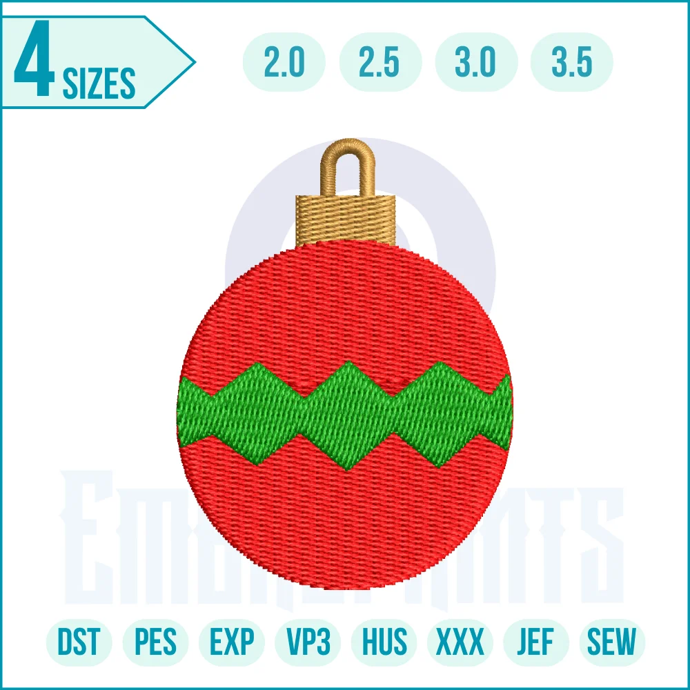983 E Christmas ornament embroidery design Festive Christmas ornament embroidery design with decorative holiday details for machine stitching.