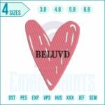 Beloved embroidery logo with elegant lettering and stylish design, perfect for apparel, branding, and custom embroidery projects.