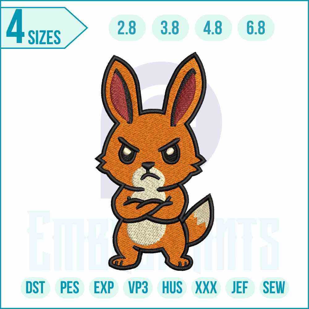 1314 E_4_11zon_4_11zon Angry kangaroo embroidery design Angry kangaroo embroidery design featuring a detailed cartoon kangaroo with clean stitches, perfect for clothing, bags, and wildlife-themed projects.