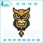 Cute owl embroidery design featuring a detailed, clean stitch pattern, perfect for clothing, kids’ items, and woodland-themed embroidery projects.