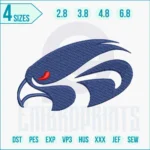 Fort Worth Country Day Falcons embroidery design for Fort Worth Country Day with clean stitching and school spirit style.