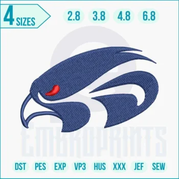 Fort Worth Country Day Falcons embroidery design for Fort Worth Country Day with clean stitching and school spirit style.