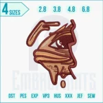 Urban graffiti-style embroidery design featuring bold lettering, street art style, and modern streetwear aesthetic.