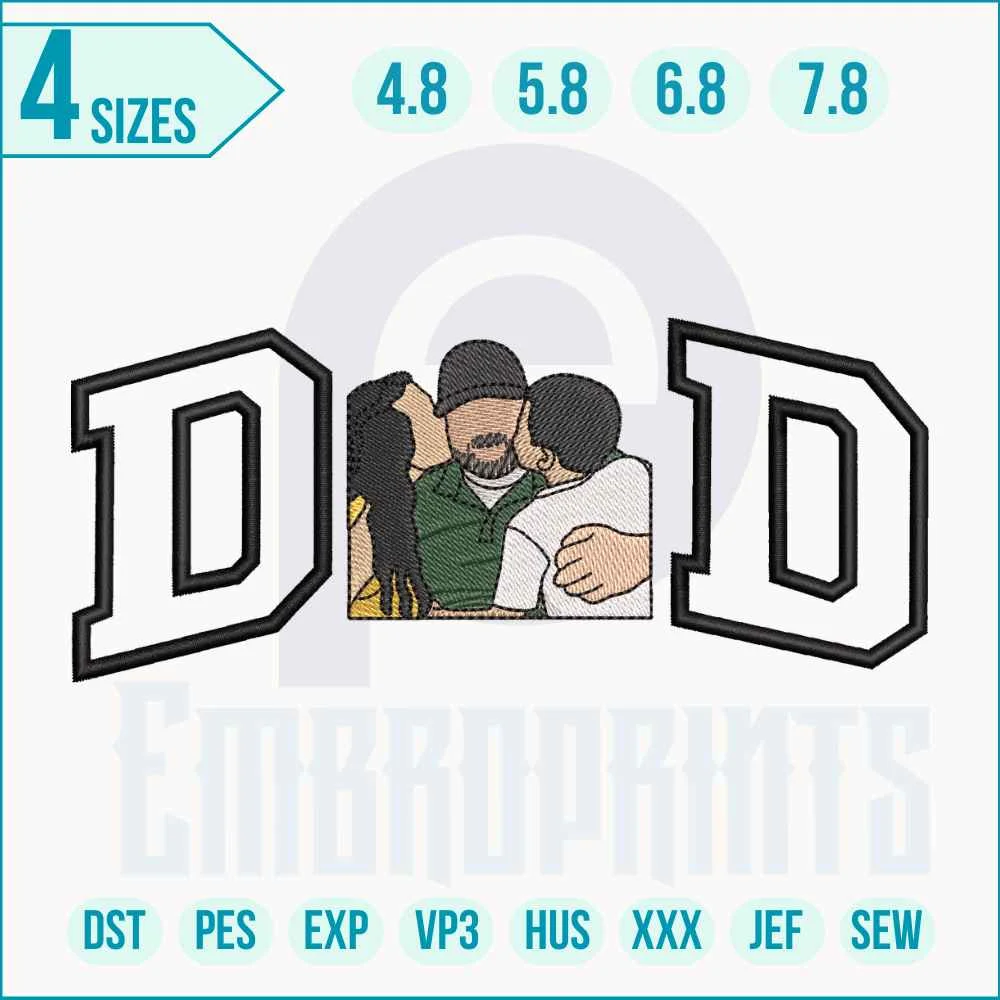 Dad Photo embroidery design Custom dad photo embroidery design stitched from personal picture.