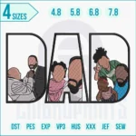 Dad with child embroidery logo stitched on t-shirt for Father’s Day gift.