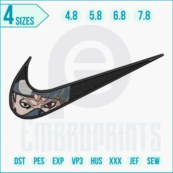 Naruto Eyes Swoosh anime-inspired embroidery design with Sharingan and Byakugan details.