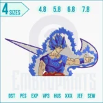 Swoosh Goku Saiyan Blue embroidery design