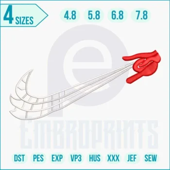 Swoosh web Spider-Man–inspired embroidery design stitched with clean web detail.