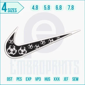 Modern Swoosh embroidery design, stylish motif for apparel, accessories, and custom projects.