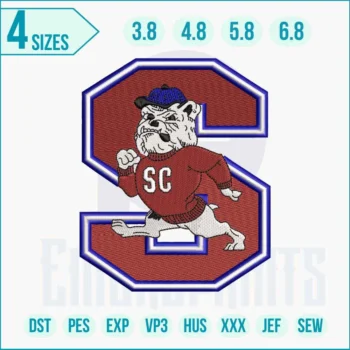 Carolina State Bulldogs embroidery design featuring the school mascot with bold details, perfect for apparel, hats, bags, and fan décor.