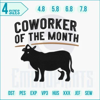 Machine embroidery design for colleagues and coworkers.