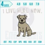 Staffordshire Bull Terrier embroidery design