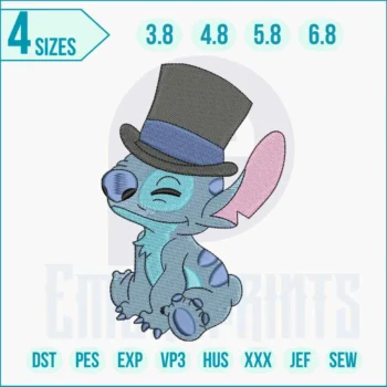 Cute Stitch anime embroidery design for machine embroidery digital download.