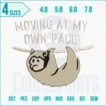 “Cute sloth embroidery design for shirts, hoodies, tote bags, pillows, and other machine embroidery projects”